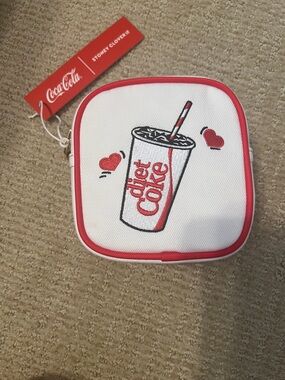 NWT, Stoney Clover Coca-Cola White and Red Diet Coke Cup Mini Pouch